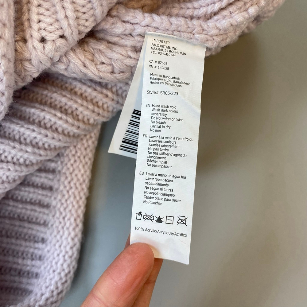 Sweater Small Pink Ribbed Roll Neck Soft Girl Balletcore Pastel Raglan Boxy Crop - Picture 4 of 10